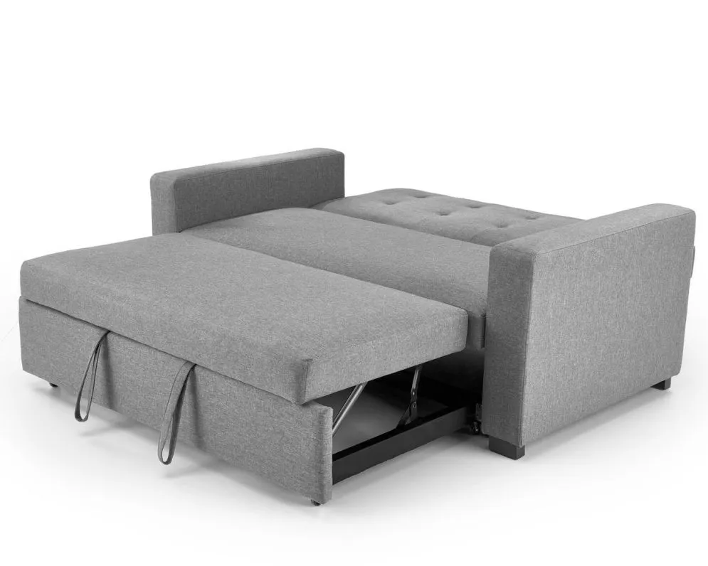 Sofa rozkładana z funkcją spania PAULINIO szara pikowana I sklep meblowy MIRAT.