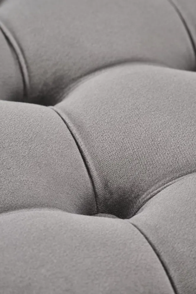Pufa NUNEZ VELVET szara ze schowkiem okrągła I sklep meblowy MIRAT. styl GLAMOUR
