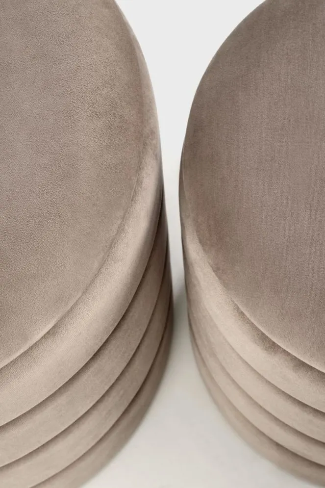 Zestaw puf PACHO VELVET beżowe ze schowkiem okrągłe I sklep meblowy MIRAT.