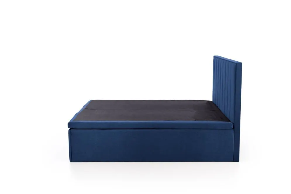 Łóżko kontynentalne ASENTO 160x200 granatowe tapicerowane I sklep meblowy MIRAT. styl GLAMOUR