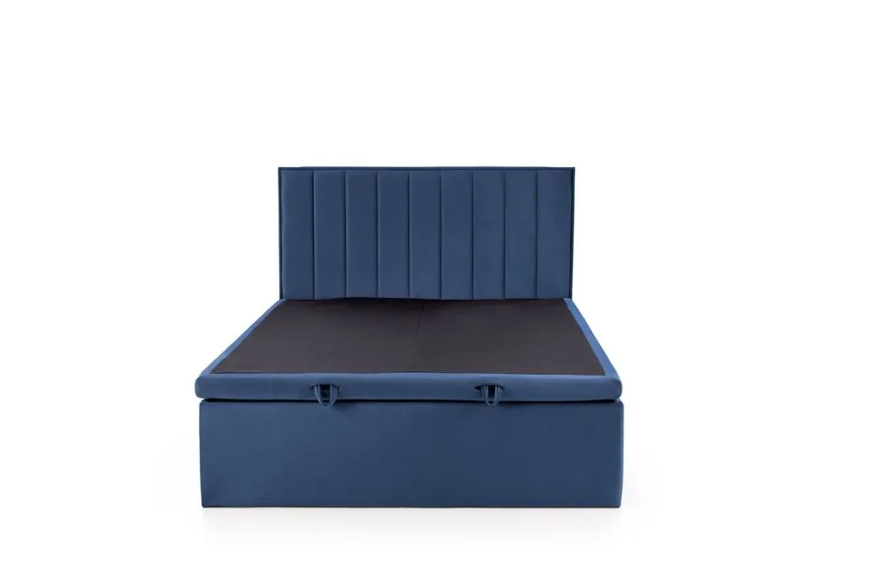 Łóżko kontynentalne ASENTO 160x200 granatowe tapicerowane I sklep meblowy MIRAT. styl GLAMOUR