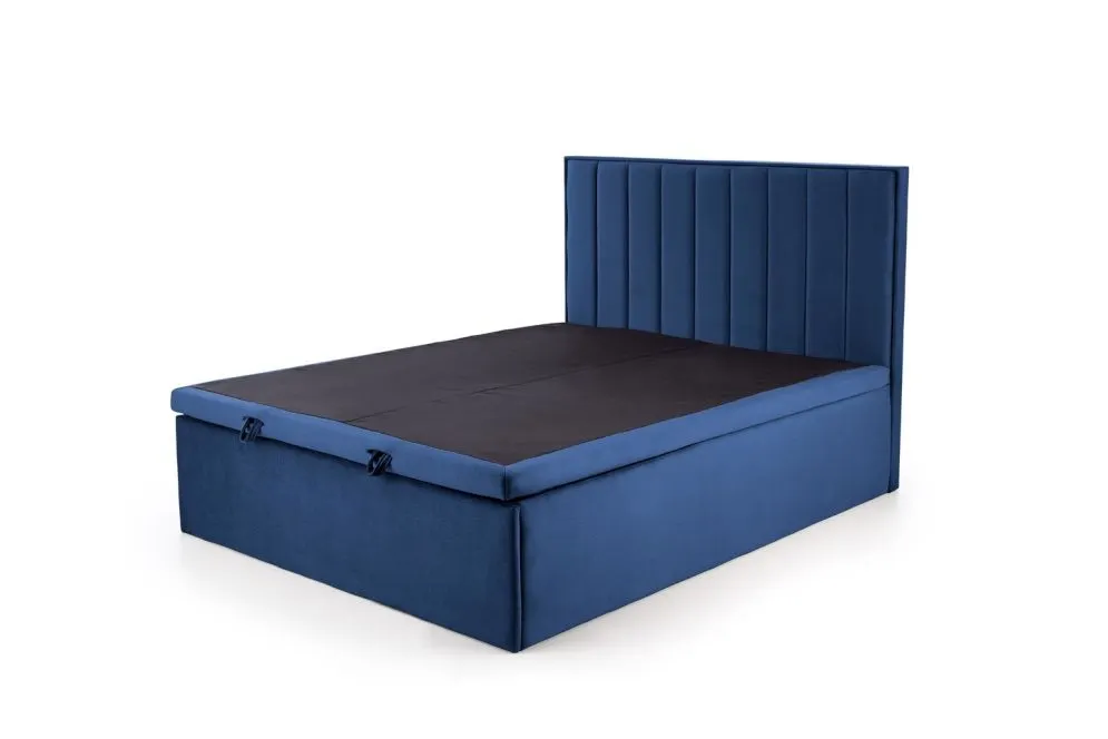 Łóżko kontynentalne ASENTO 160x200 granatowe tapicerowane I sklep meblowy MIRAT. styl GLAMOUR