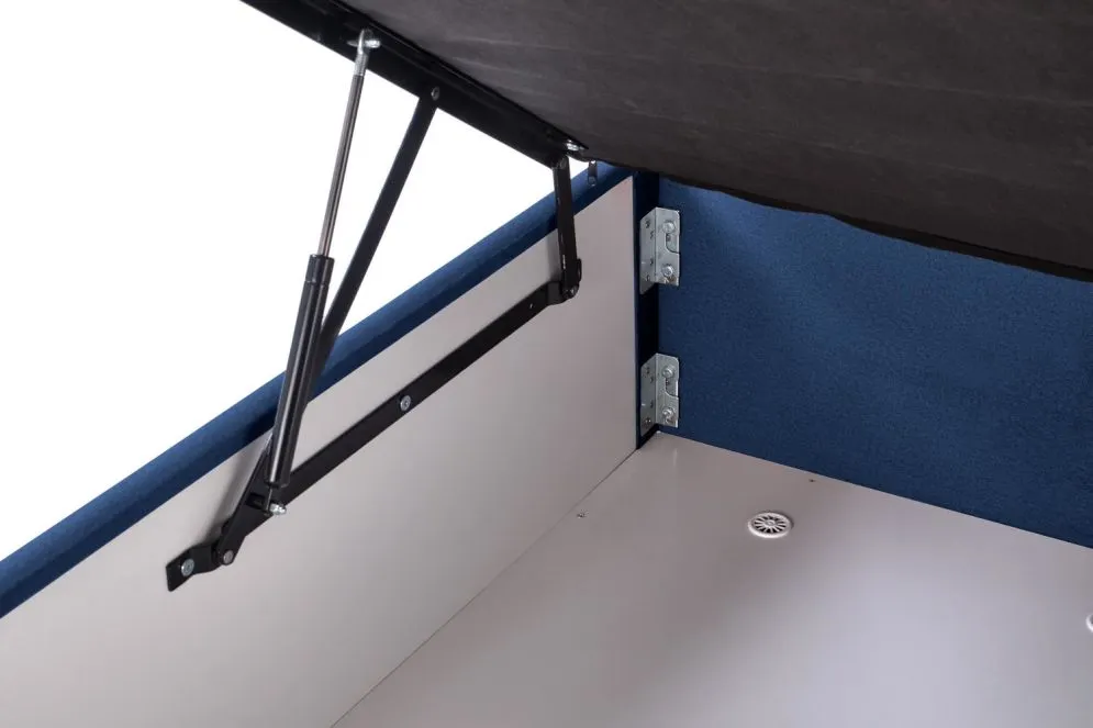 Łóżko kontynentalne ASENTO 160x200 granatowe tapicerowane I sklep meblowy MIRAT. styl GLAMOUR