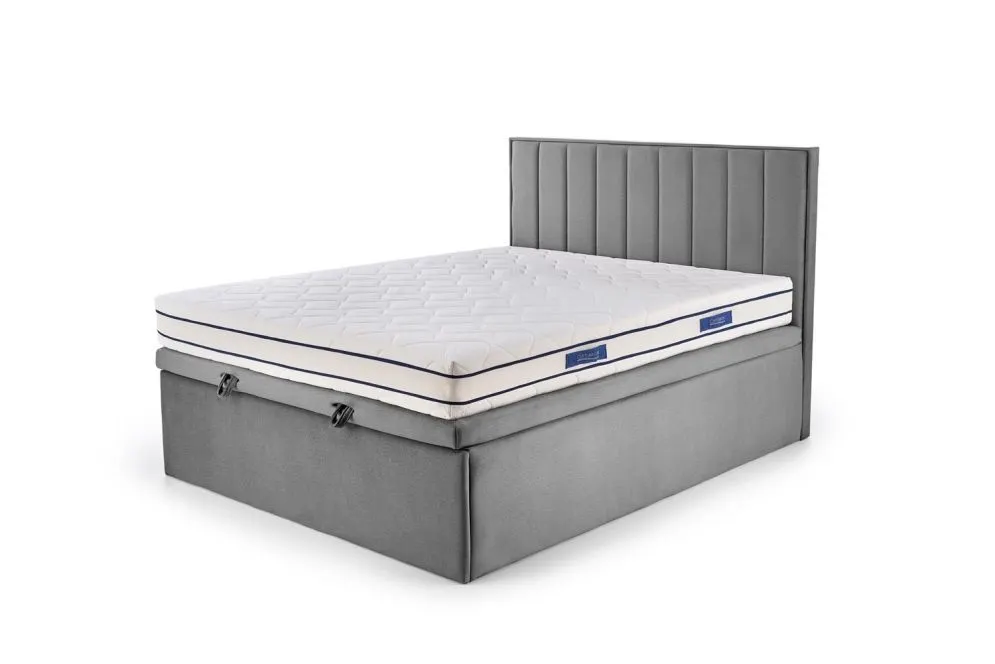 Łóżko kontynentalne ASENTO 160x200 szare do sypialni I sklep meblowy MIRAT. styl GLAMOUR