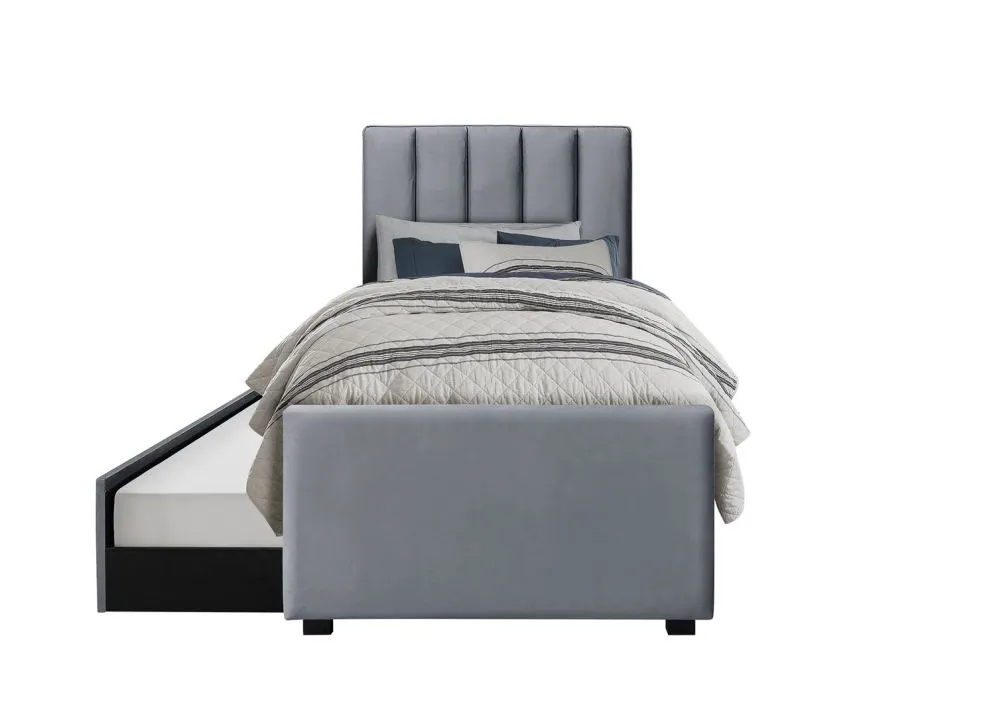 Łóżko tapicerowane RUSSO 90x200 szare dwuosobowe I sklep meblowy MIRAT.