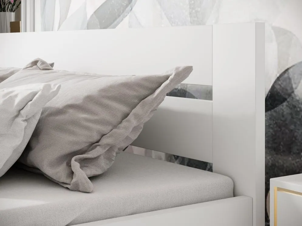 Łóżko drewniane MATILDA 160x200 białe dwuosobowe I sklep meblowy MIRAT. styl SKANDYNAWSKI