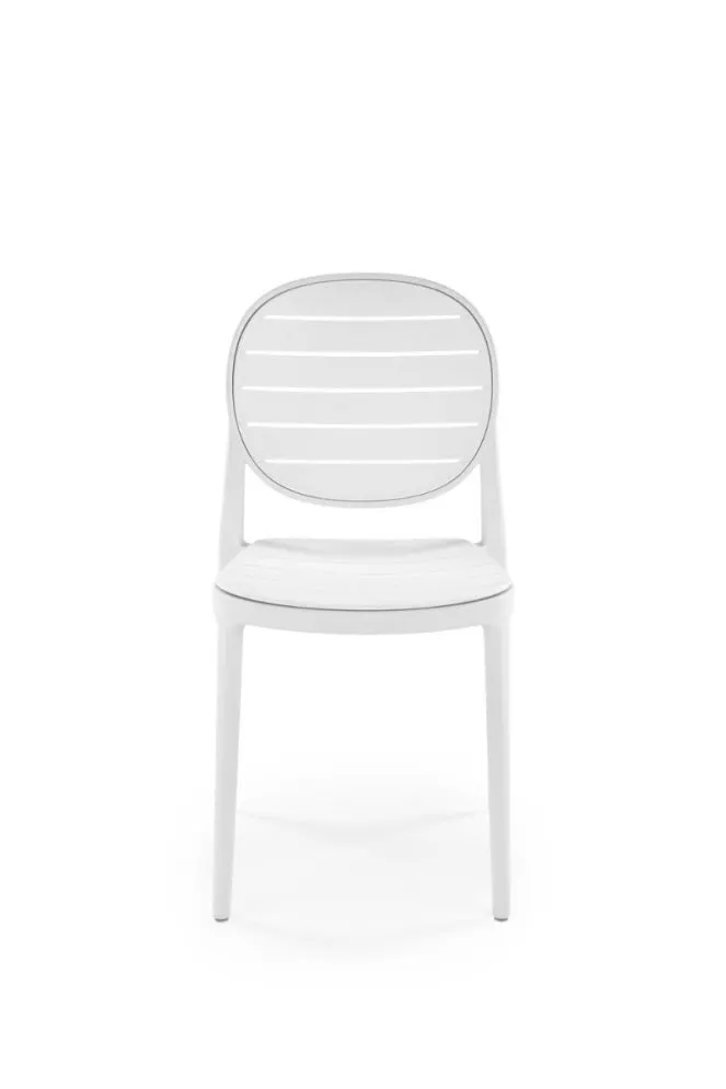 Krzesło K529 białe z tworzywa PVC do ogrodu I sklep meblowy MIRAT. styl SKANDYNAWSKI