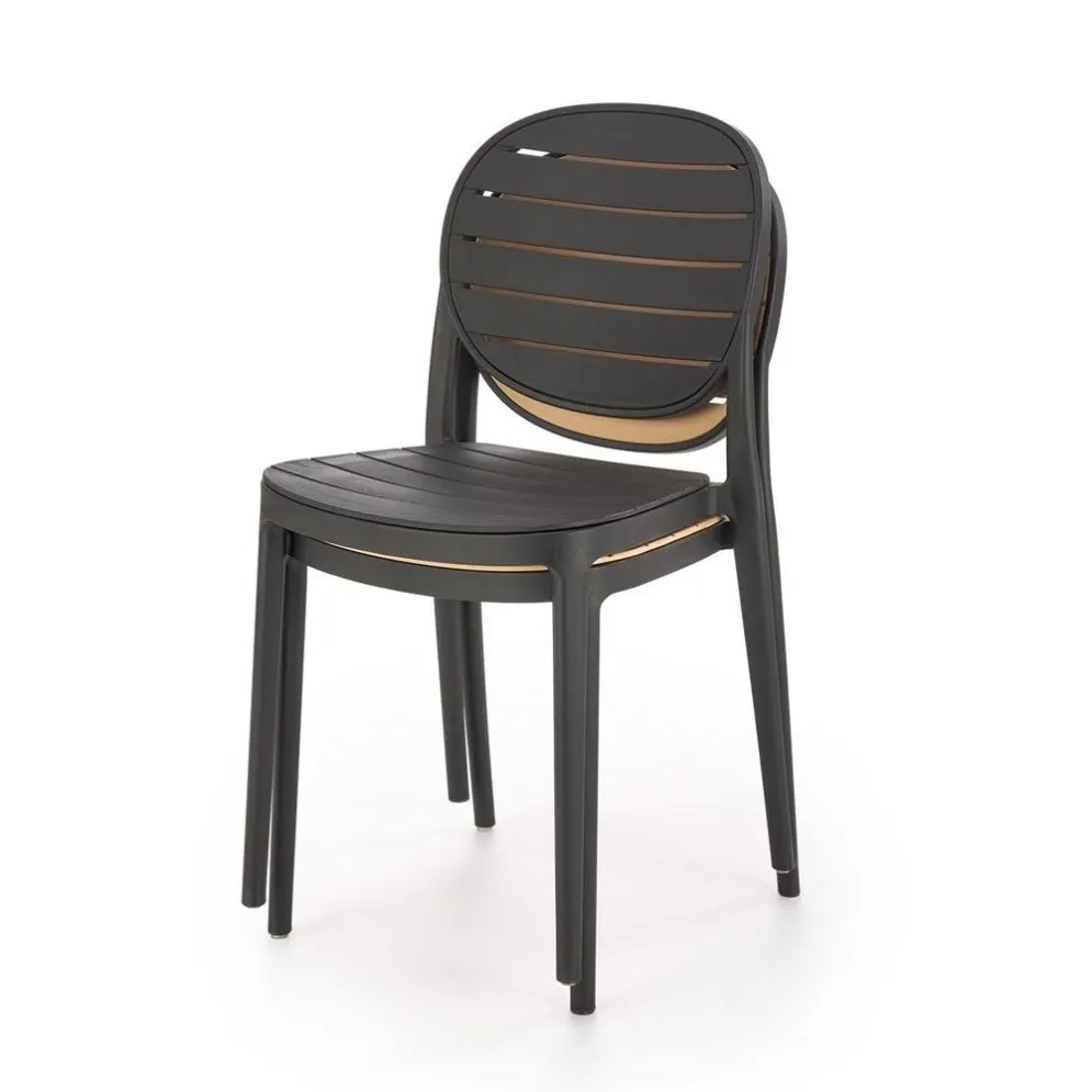 Krzesło K529 czarne z tworzywa PVC ogrodowe I sklep meblowy MIRAT.