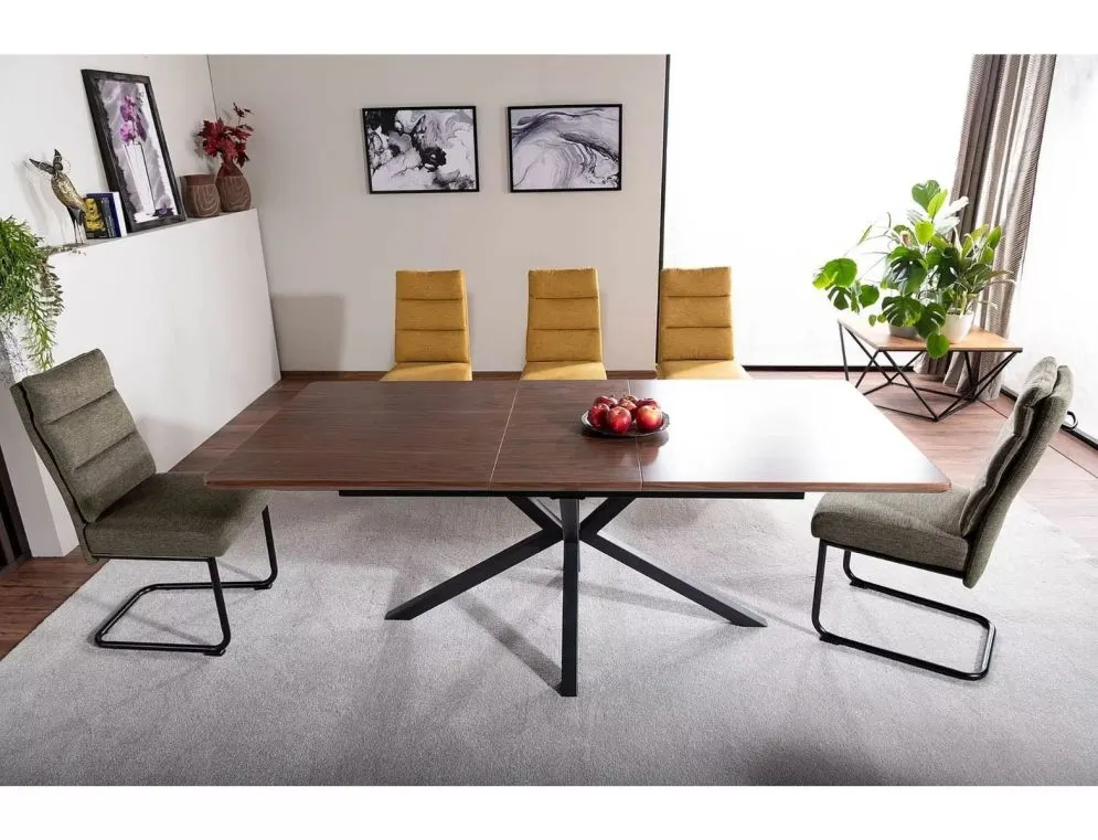 Stół rozkładany LOGAN 160(200)x90 orzech/czarny mat w stylu industrialnym I sklep meblowy MIRAT. styl LOFT