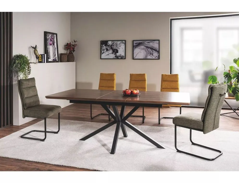 Stół rozkładany LOGAN 160(200)x90 orzech/czarny mat w stylu industrialnym I sklep meblowy MIRAT. styl LOFT