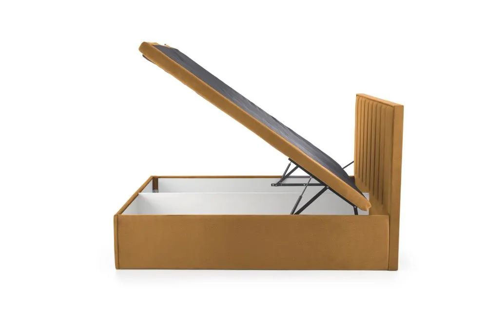 Łóżko kontynentalne ASENTO 160x200 musztardowe glamour I sklep meblowy MIRAT. styl GLAMOUR