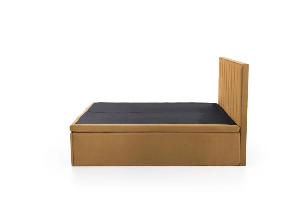 Łóżko kontynentalne ASENTO 160x200 musztardowe glamour I sklep meblowy MIRAT. styl GLAMOUR