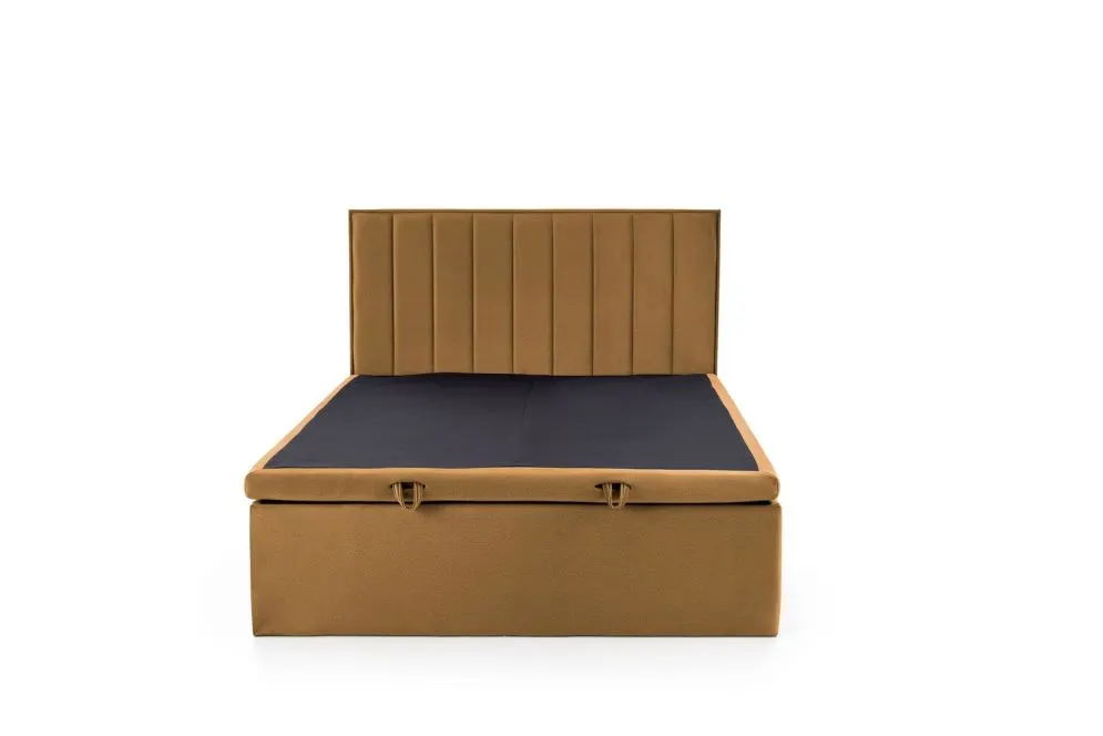 Łóżko kontynentalne ASENTO 160x200 musztardowe glamour I sklep meblowy MIRAT. styl GLAMOUR