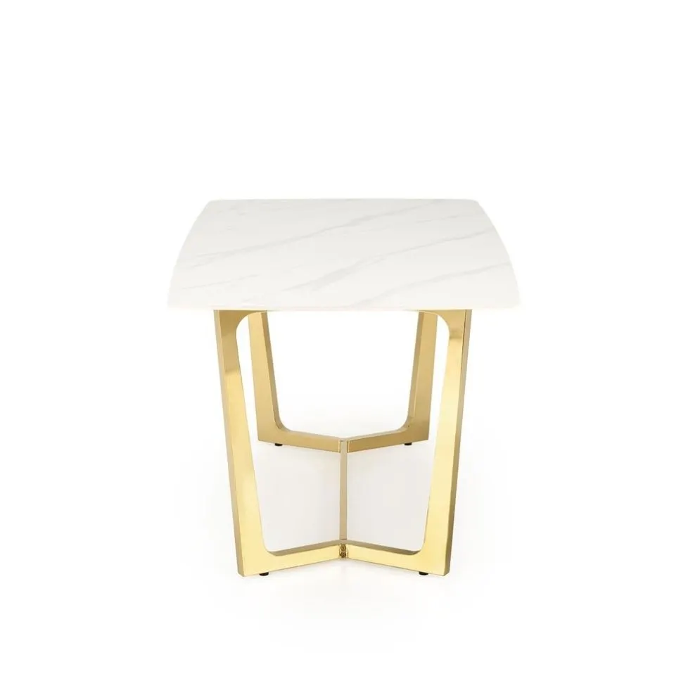 Stół CLEMENTE 160x90 biały marmur/złoty w stylu glamour I sklep meblowy MIRAT. styl GLAMOUR