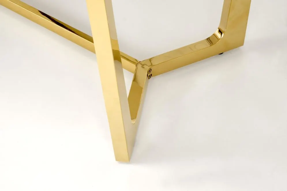 Stół CLEMENTE 160x90 biały marmur/złoty w stylu glamour I sklep meblowy MIRAT. styl GLAMOUR