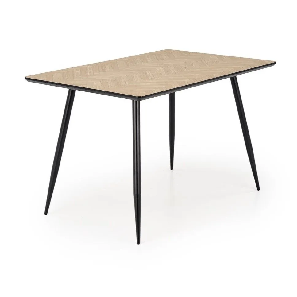 Stół BERTO 120x80 dąb naturalny/czarny w jodełkę I sklep meblowy MIRAT.