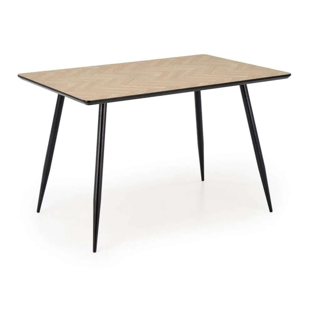 Stół BERTO 120x80 dąb naturalny/czarny w jodełkę I sklep meblowy MIRAT.