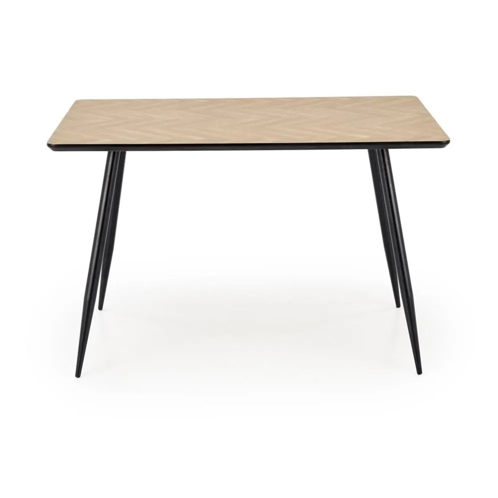 Stół BERTO 120x80 dąb naturalny/czarny w jodełkę I sklep meblowy MIRAT.