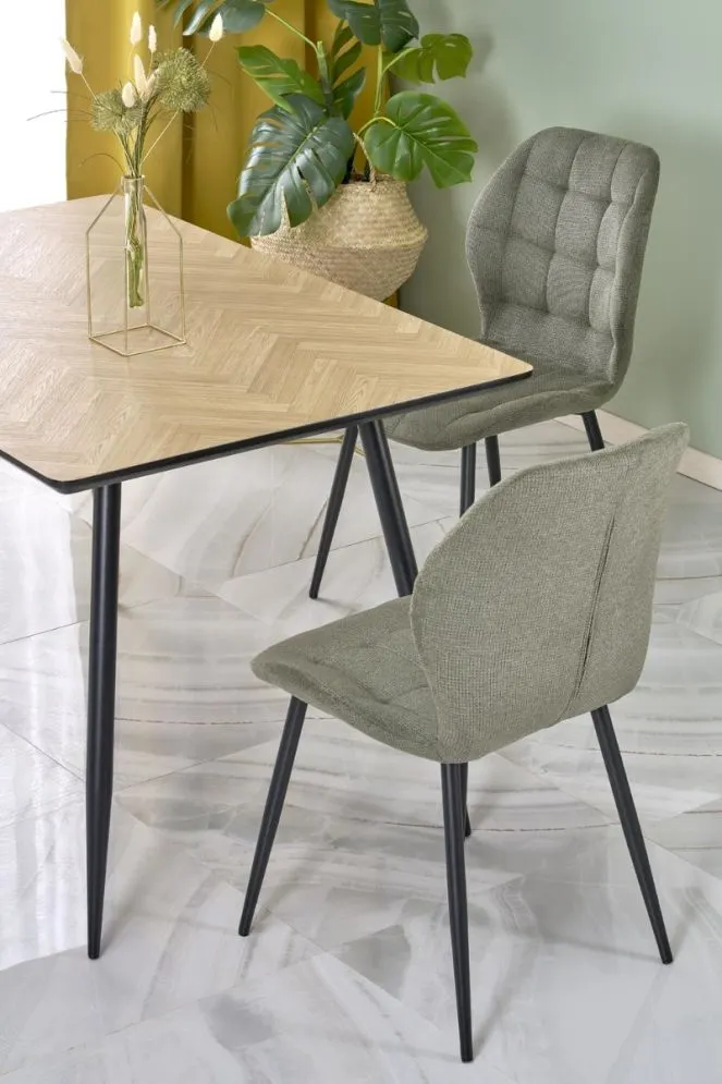 Krzesło tapicerowane K548 oliwkowe na metalowych nogach I sklep meblowy MIRAT. styl LOFT