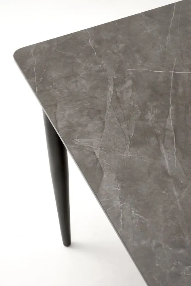 Stół rozkładany CHARLES 180(260)x90 szary marmur/czarny 10-osobowy I sklep meblowy MIRAT. styl LOFT