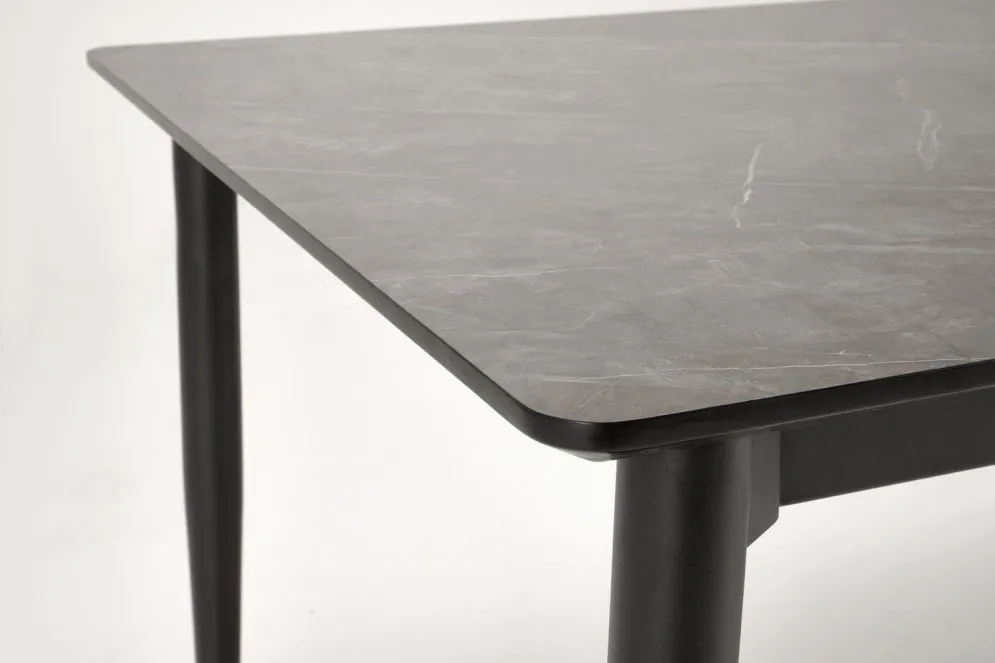 Stół rozkładany CHARLES 180(260)x90 szary marmur/czarny 10-osobowy I sklep meblowy MIRAT. styl LOFT
