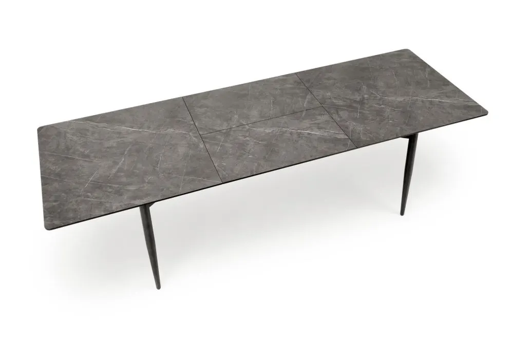 Stół rozkładany CHARLES 180(260)x90 szary marmur/czarny 10-osobowy I sklep meblowy MIRAT. styl LOFT
