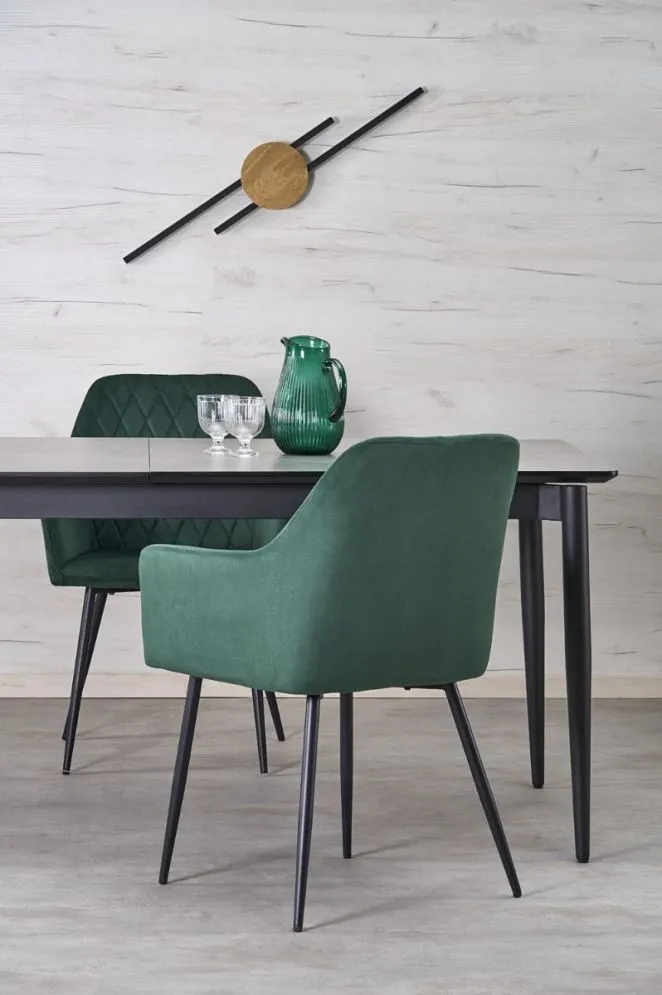 Stół rozkładany CHARLES 180(260)x90 szary marmur/czarny 10-osobowy I sklep meblowy MIRAT. styl LOFT