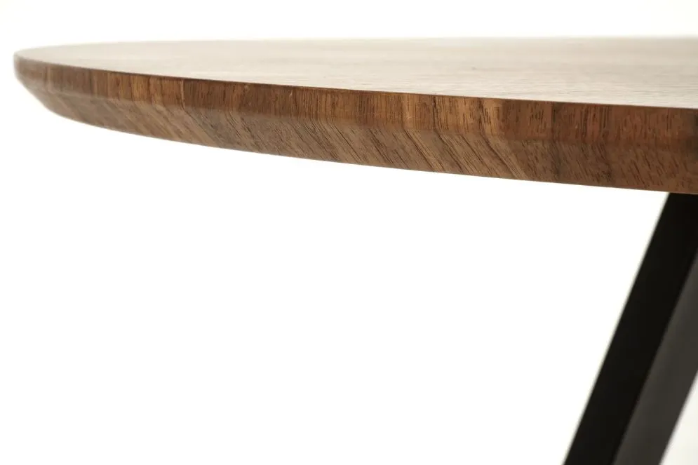 Stół okrągły DANILO 120x120 orzechowy/czarny nierozkładany I sklep meblowy MIRAT. styl LOFT