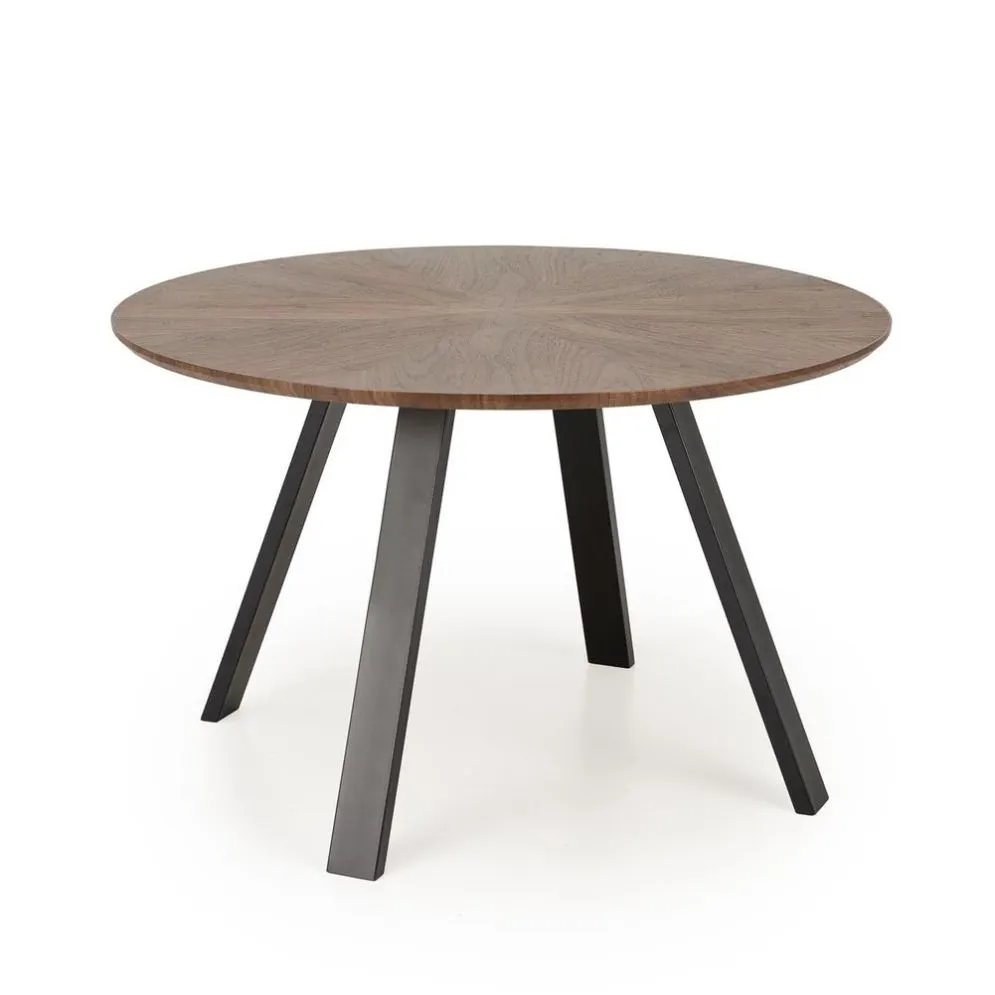 Stół okrągły DANILO 120x120 orzechowy/czarny nierozkładany I sklep meblowy MIRAT. styl LOFT