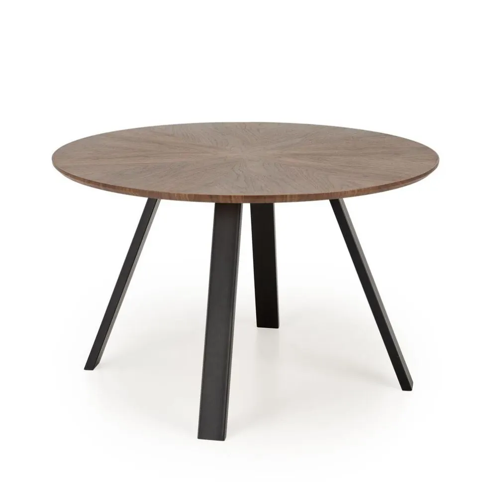 Stół okrągły DANILO 120x120 orzechowy/czarny nierozkładany I sklep meblowy MIRAT. styl LOFT
