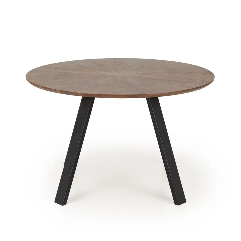 Stół okrągły DANILO 120x120 orzechowy/czarny nierozkładany I sklep meblowy MIRAT. styl LOFT