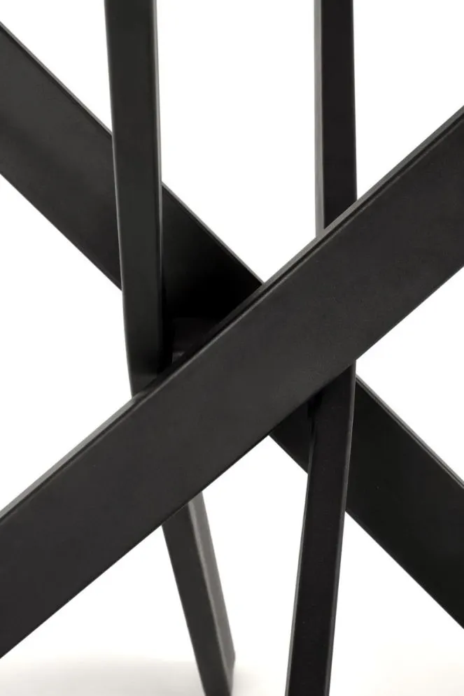 Stół okrągły EDGAR 2 100x100 biały marmur/czarny nierozkładany I sklep meblowy MIRAT. styl GLAMOUR, LOFT