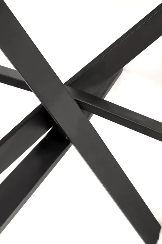 Stół okrągły EDGAR 2 100x100 biały marmur/czarny nierozkładany I sklep meblowy MIRAT. styl GLAMOUR, LOFT