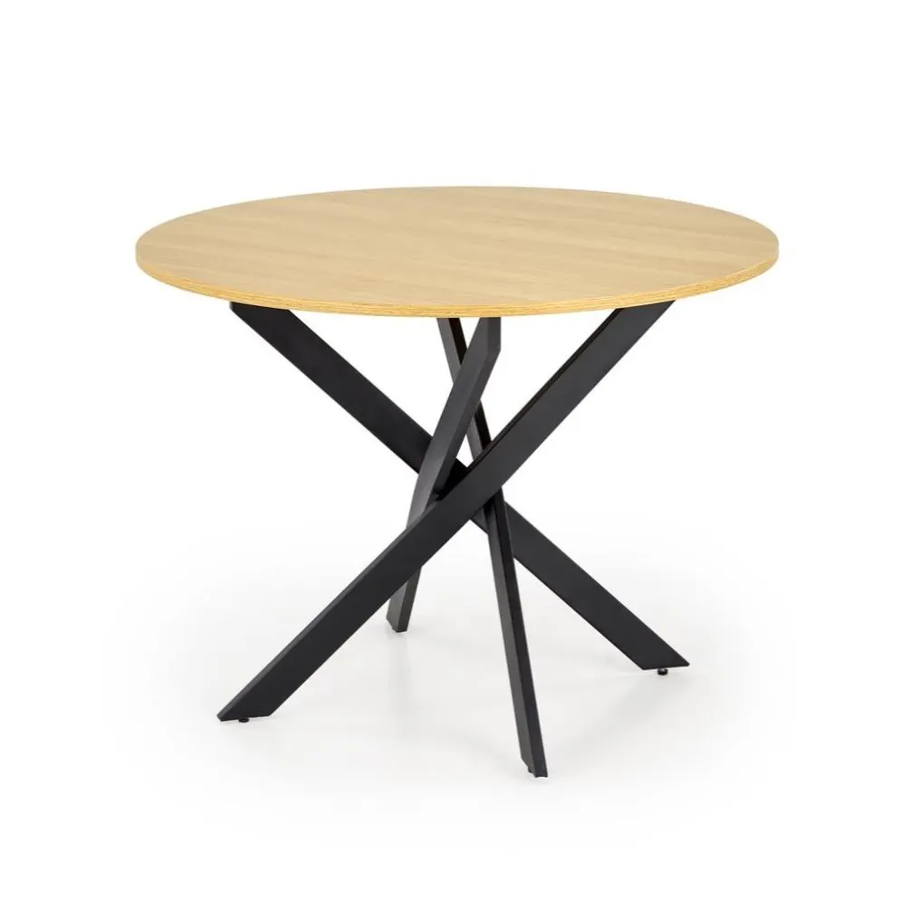 Stół okrągły EDGAR 100x100 dąb złoty/czarny loftowy I sklep meblowy MIRAT. styl LOFT