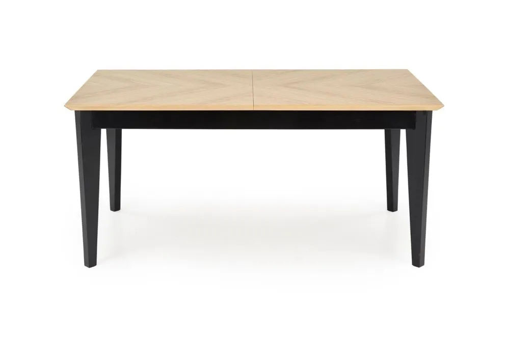 Stół rozkładany EDMONDO 160(240)x90 dąb/czarny na drewnianych nogach I sklep meblowy MIRAT. styl SKANDYNAWSKI