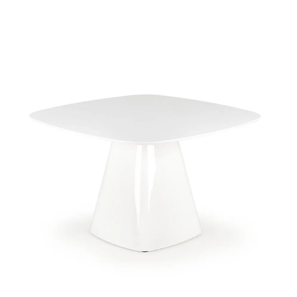 Stół FLAVIO 120x120 biały/biały połysk kwadratowy I sklep meblowy MIRAT.