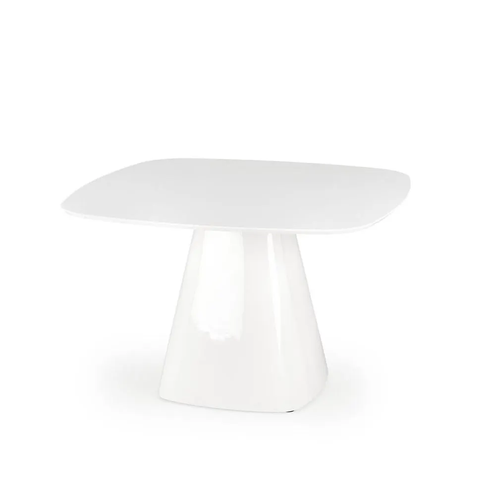 Stół FLAVIO 120x120 biały/biały połysk kwadratowy I sklep meblowy MIRAT.