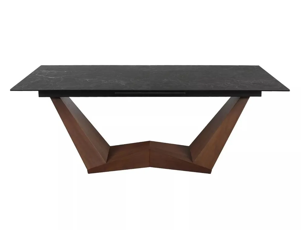 Stół BONUCCI CERAMIC 200(250)x98 czarny marmur/orzech elegancki I sklep meblowy MIRAT.