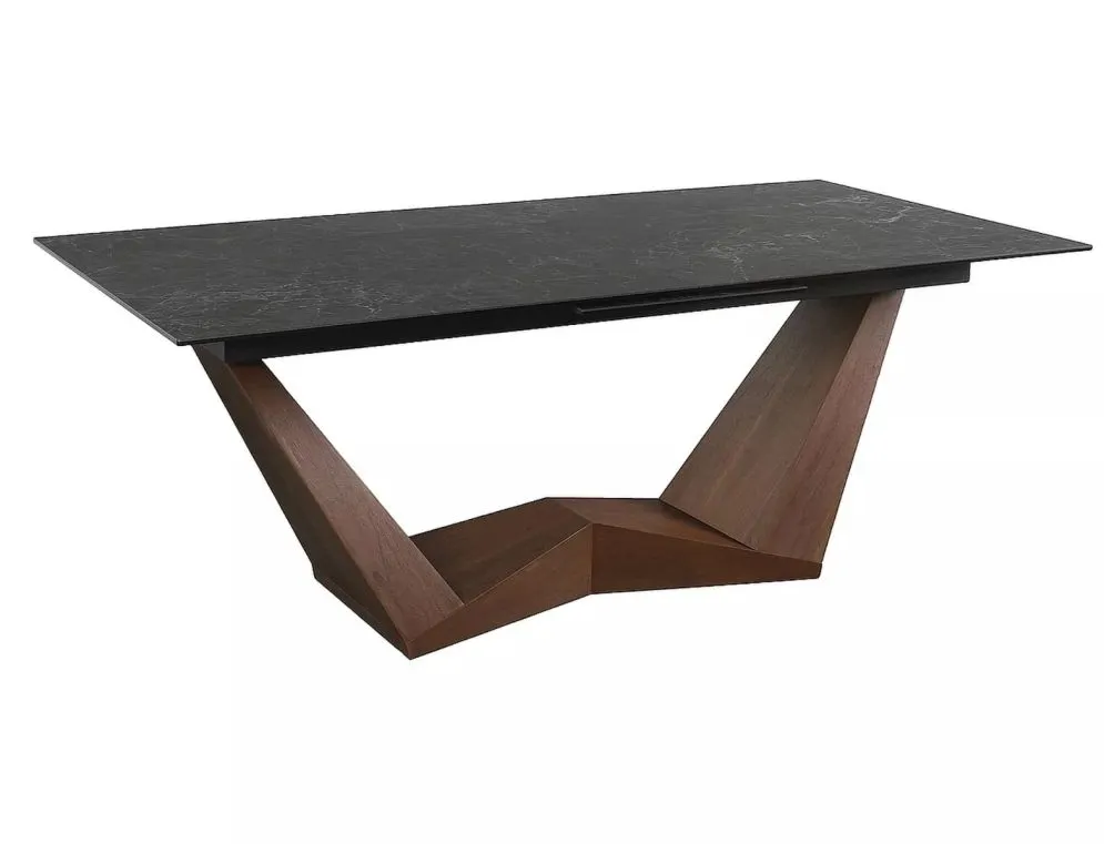 Stół BONUCCI CERAMIC 200(250)x98 czarny marmur/orzech elegancki I sklep meblowy MIRAT.
