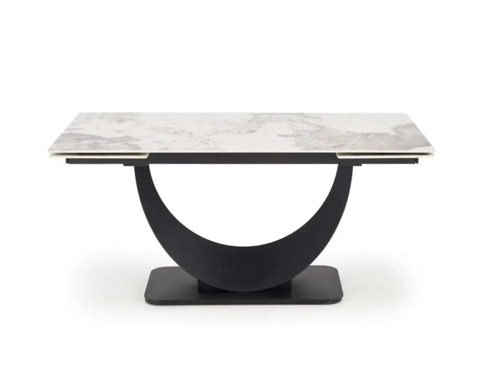 Stół rozkładany FERNANDO 160(240)x92 beżowy marmur/czarny designerski I sklep meblowy MIRAT. styl LOFT