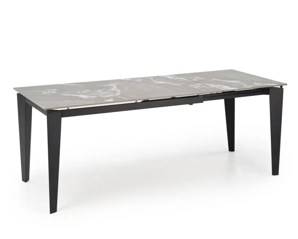 Stół rozkładany FELIX 141(201)x81 szary marmur/czarny prostokątny I sklep meblowy MIRAT. styl LOFT