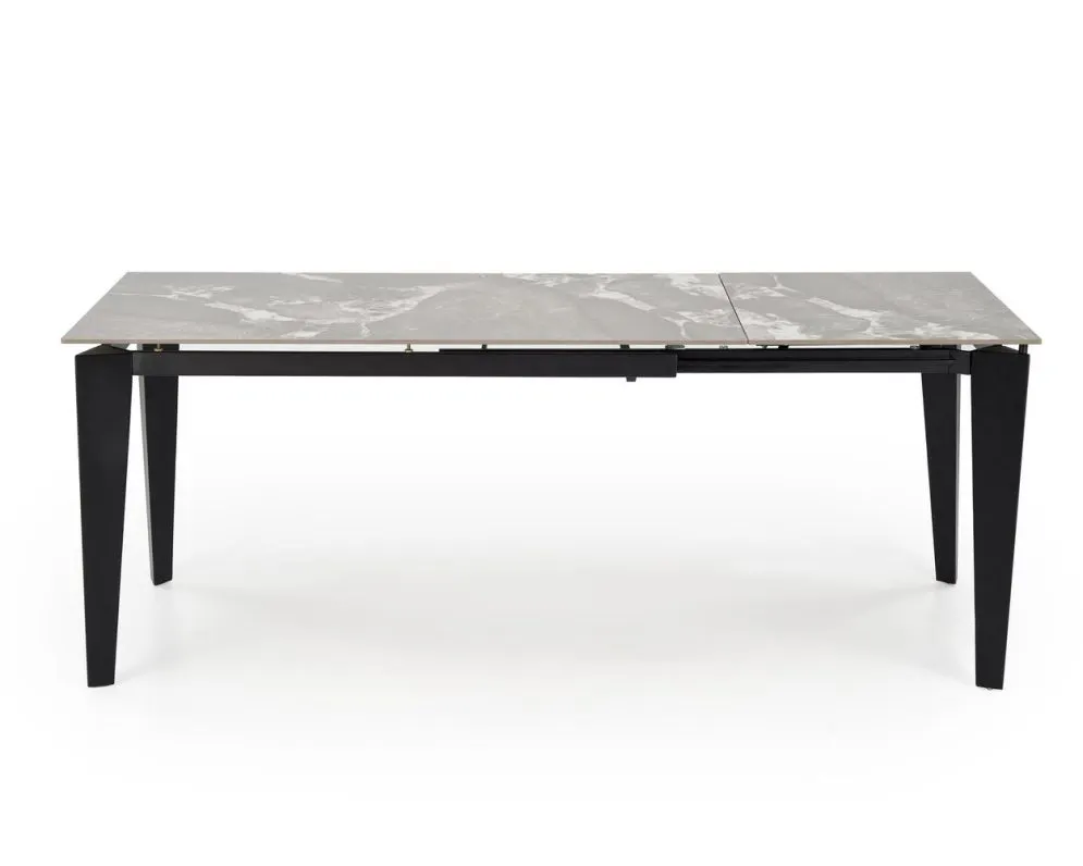 Stół rozkładany FELIX 141(201)x81 szary marmur/czarny prostokątny I sklep meblowy MIRAT. styl LOFT