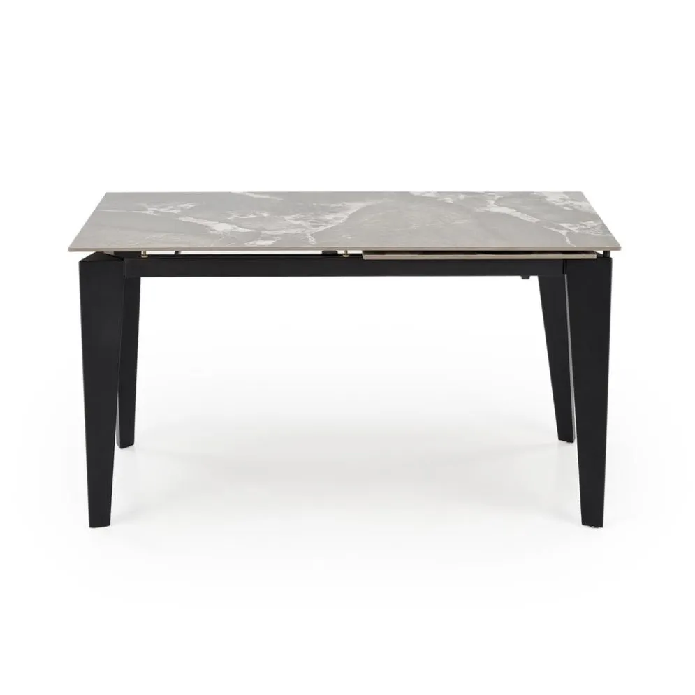 Stół rozkładany FELIX 141(201)x81 szary marmur/czarny prostokątny I sklep meblowy MIRAT. styl LOFT