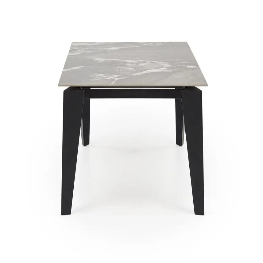 Stół rozkładany FELIX 141(201)x81 szary marmur/czarny prostokątny I sklep meblowy MIRAT. styl LOFT