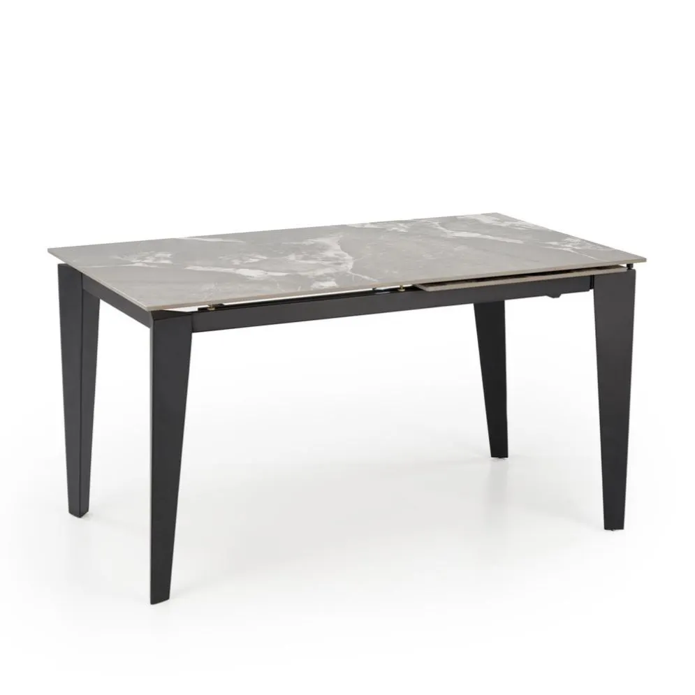 Stół rozkładany FELIX 141(201)x81 szary marmur/czarny prostokątny I sklep meblowy MIRAT. styl LOFT