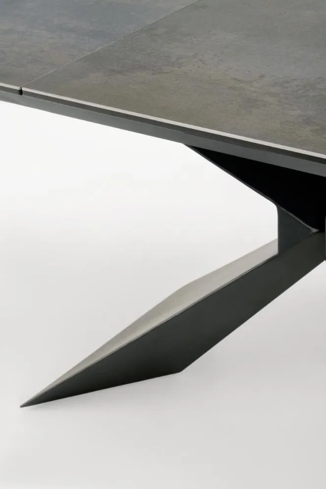 Stół rozkładany LUCIANO 180(230)x90 niebieski marmur/czarny na metalowej podstawie I sklep meblowy MIRAT. styl LOFT