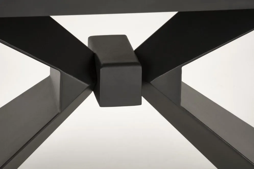 Stół rozkładany LUCIANO 180(230)x90 niebieski marmur/czarny na metalowej podstawie I sklep meblowy MIRAT. styl LOFT