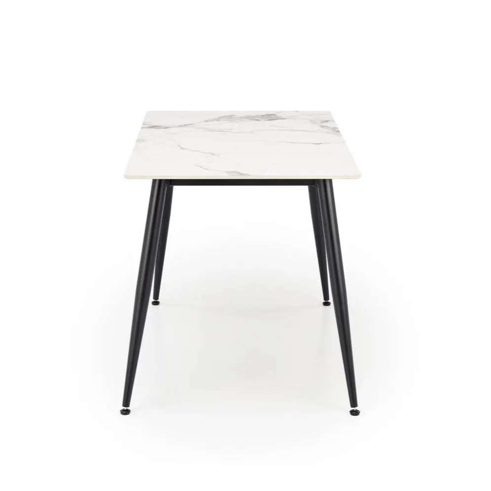 Stół EMILIO 120x80 biały marmur/czarny glamour I sklep meblowy MIRAT. styl GLAMOUR