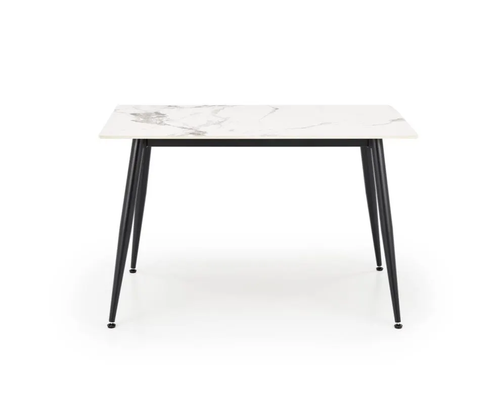 Stół EMILIO 120x80 biały marmur/czarny glamour I sklep meblowy MIRAT. styl GLAMOUR