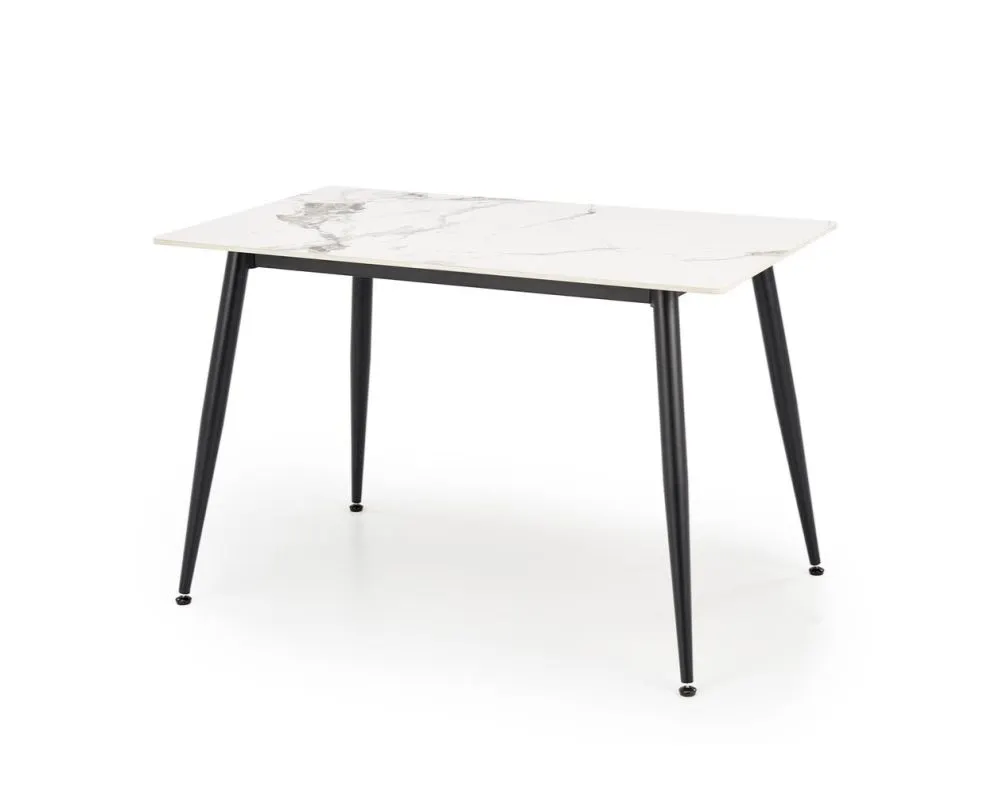 Stół EMILIO 120x80 biały marmur/czarny glamour I sklep meblowy MIRAT. styl GLAMOUR